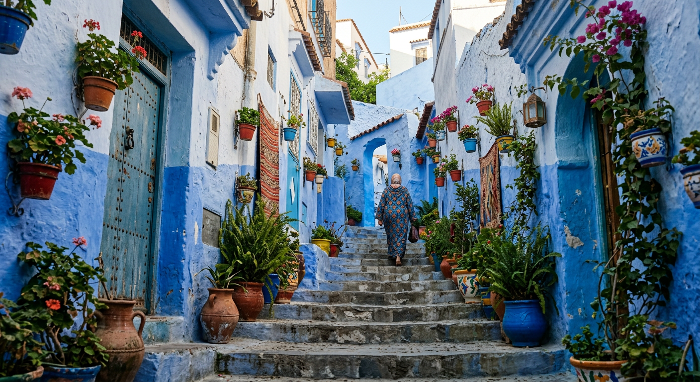 Placeholder image: The blue pearl of the Rif mountains (Chefchaouen, Tanger-Tetouan-Al Hoceima). Replace with a licensed photograph.