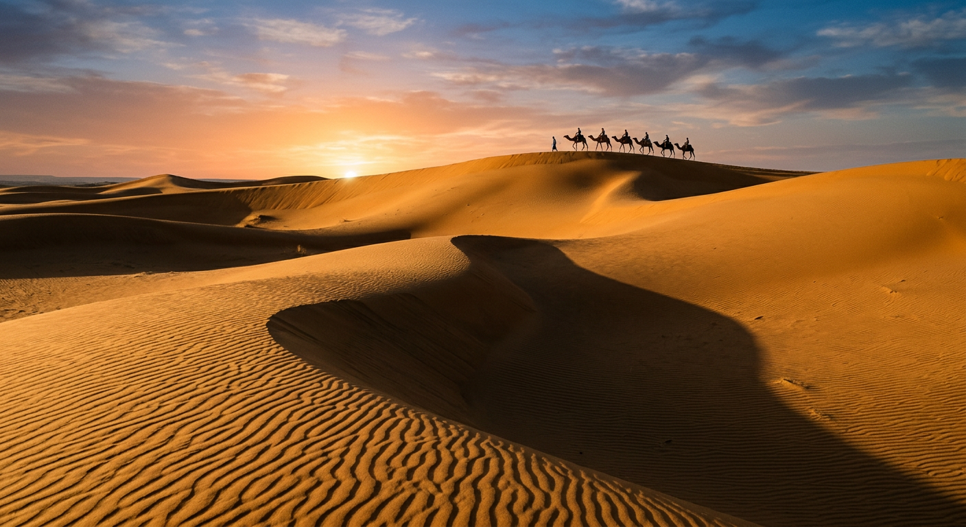 Placeholder image: Gateway to the kasbahs and the desert (Ouarzazate, Draa-Tafilalet). Replace with a licensed photograph.